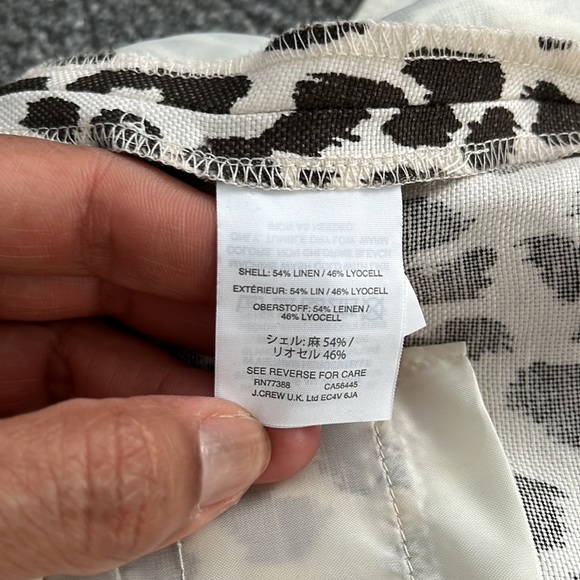 J Crew Cropped Leopard print, linen blend pant. 10 Tall. 27-1/2” inseam. - Picture 8 of 8